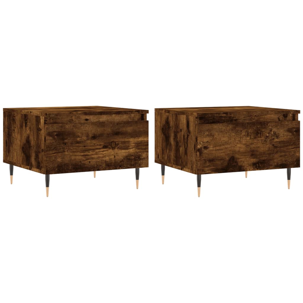 Tavolini Salotto 2pz Rovere Fumo 50x46x35 cm Legno Multistrato | homemem39