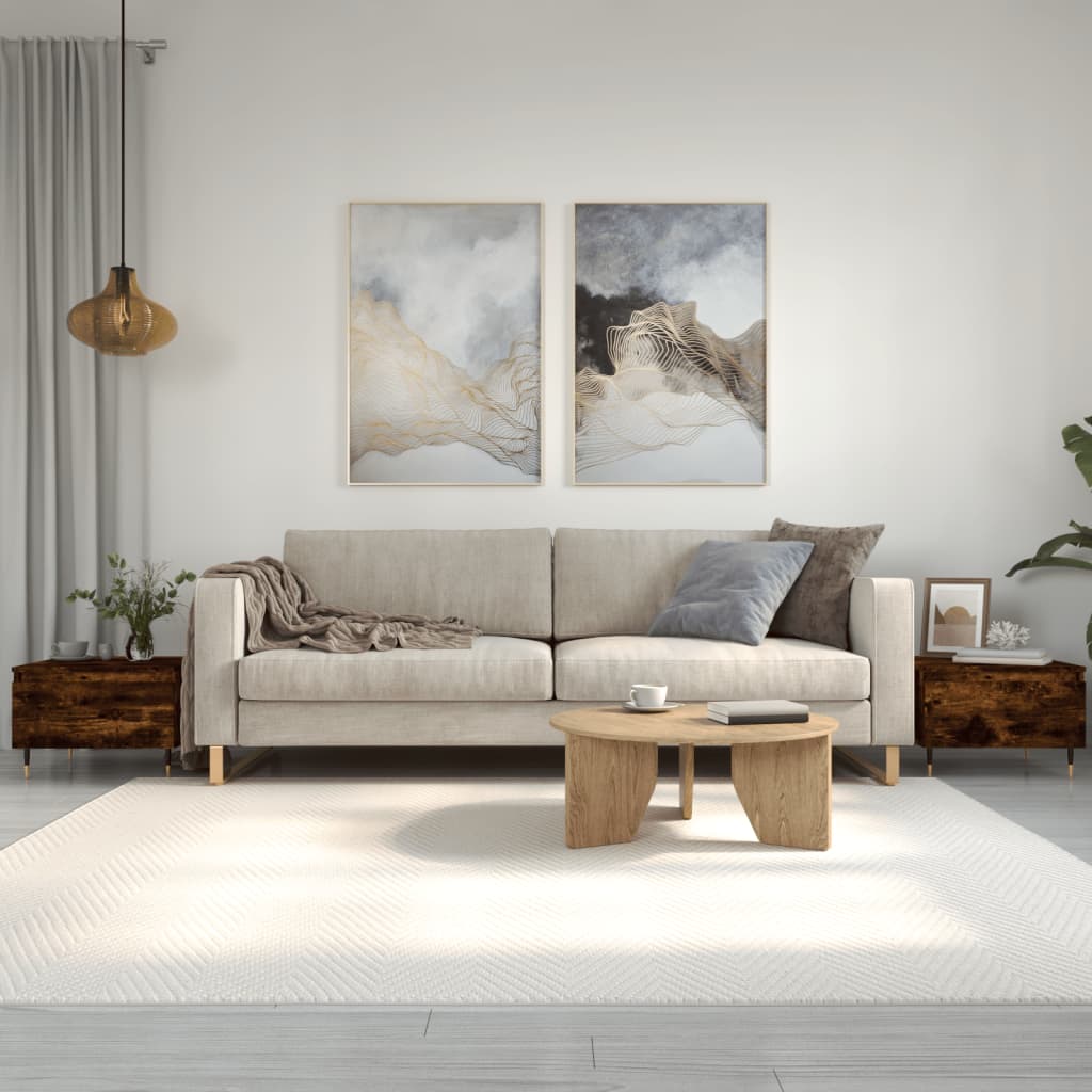 Tavolini Salotto 2pz Rovere Fumo 50x46x35 cm Legno Multistrato | homemem39