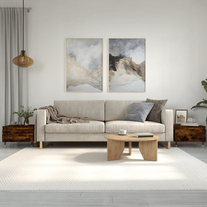 Tavolini Salotto 2pz Rovere Fumo 50x46x35 cm Legno Multistrato | homemem39
