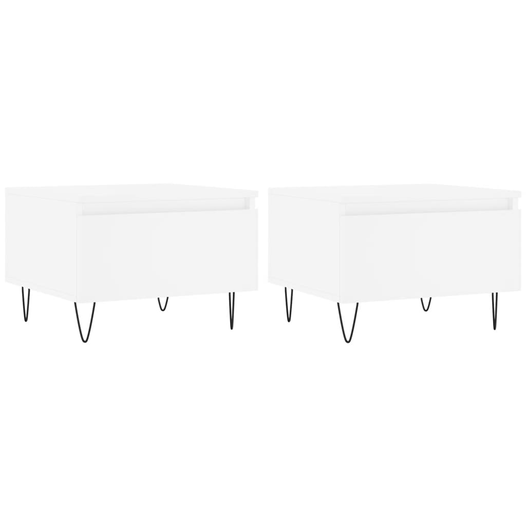 Tavolini da Salotto 2pz Bianchi 50x46x35cm in Legno Multistrato | homemem39