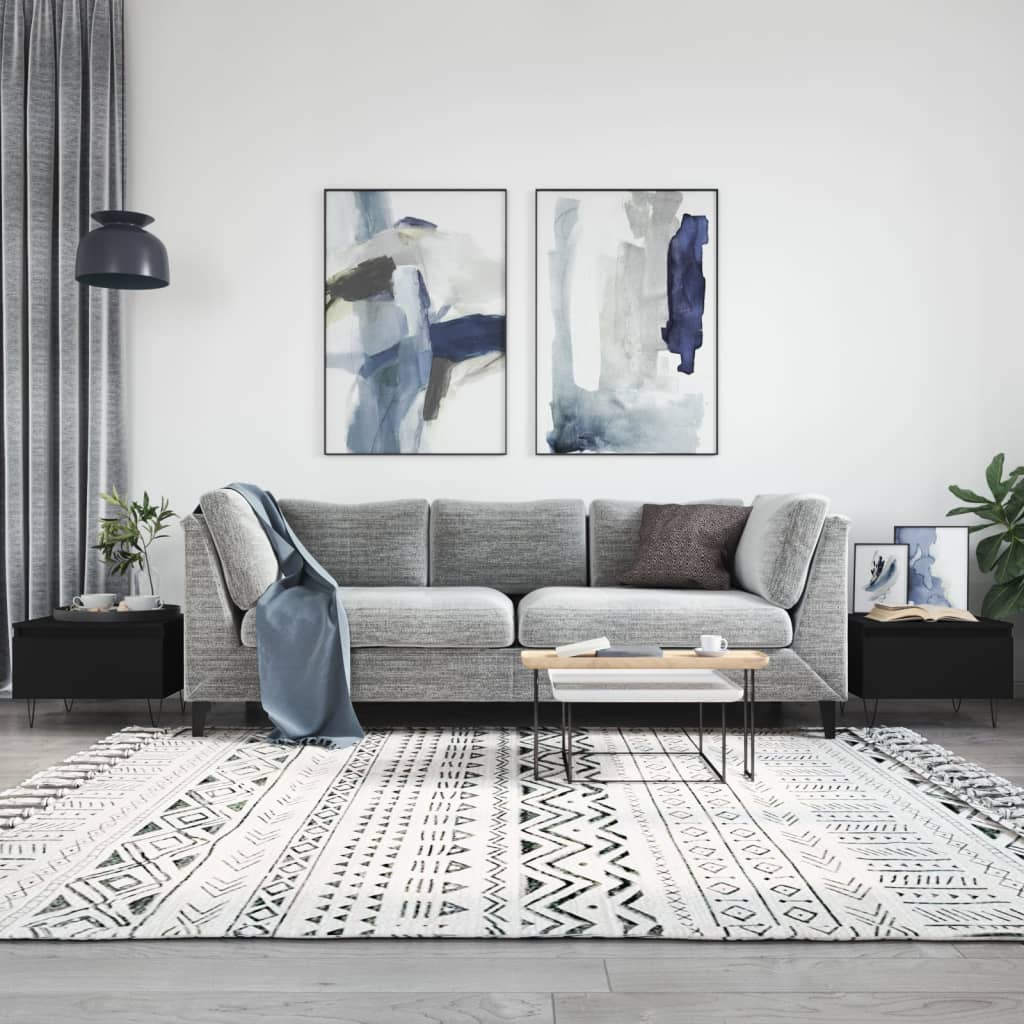 Tavolini da Salotto 2pz Neri 50x46x35 cm in Legno Multistrato | homemem39