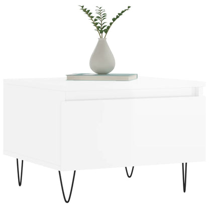 Tavolini Salotto 2pz Bianco Lucido 50x46x35cm Legno Multistrato | homemem39