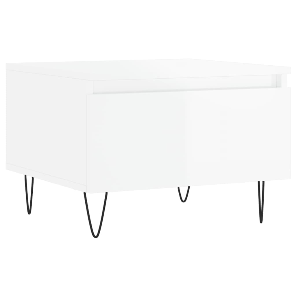 Tavolini Salotto 2pz Bianco Lucido 50x46x35cm Legno Multistrato | homemem39
