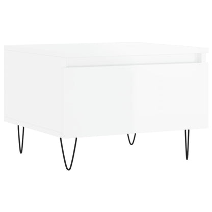 Tavolini Salotto 2pz Bianco Lucido 50x46x35cm Legno Multistrato | homemem39