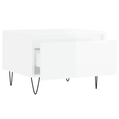 Tavolini Salotto 2pz Bianco Lucido 50x46x35cm Legno Multistrato | homemem39