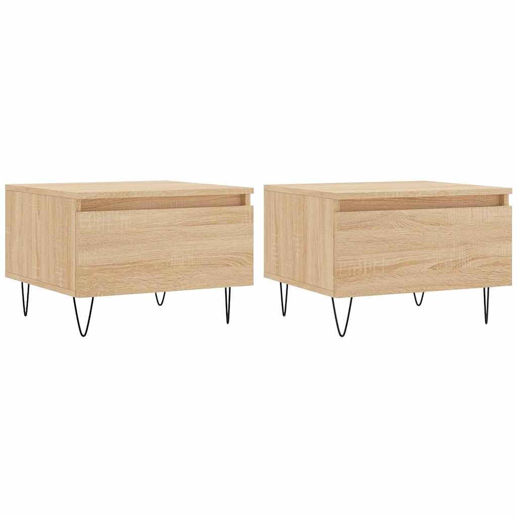 Tavolini Salotto 2pz Rovere Sonoma 50x46x35cm Legno Multistrato | homemem39