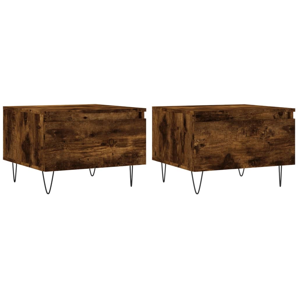 Tavolini Salotto 2pz Rovere Fumo 50x46x35 cm Legno Multistrato | homemem39