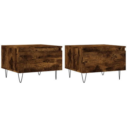 Tavolini Salotto 2pz Rovere Fumo 50x46x35 cm Legno Multistrato | homemem39