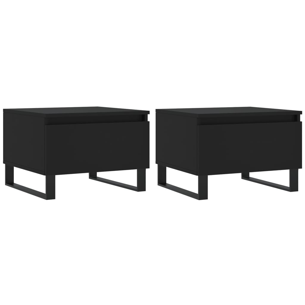 Tavolini da Salotto 2pz Neri 50x46x35 cm in Legno Multistrato | homemem39