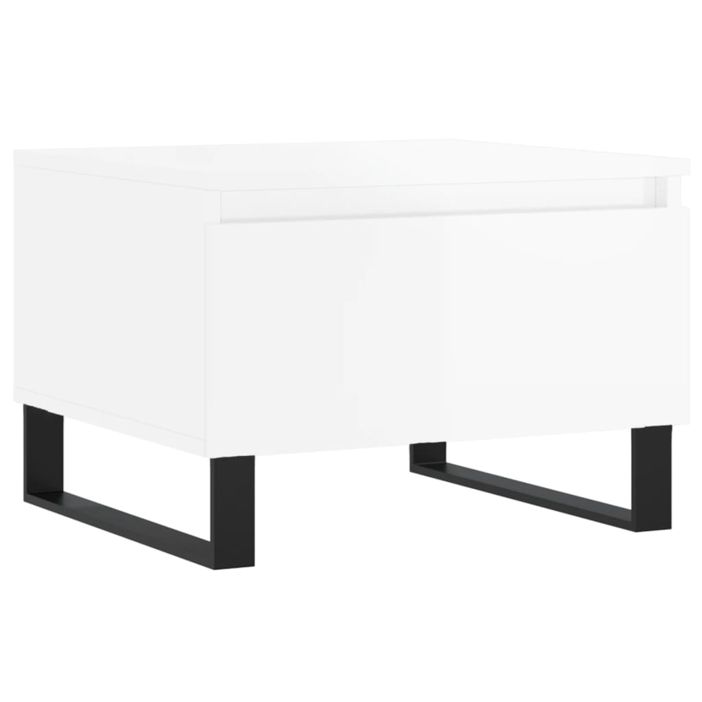 Tavolini Salotto 2pz Bianco Lucido 50x46x35cm Legno Multistrato | homemem39