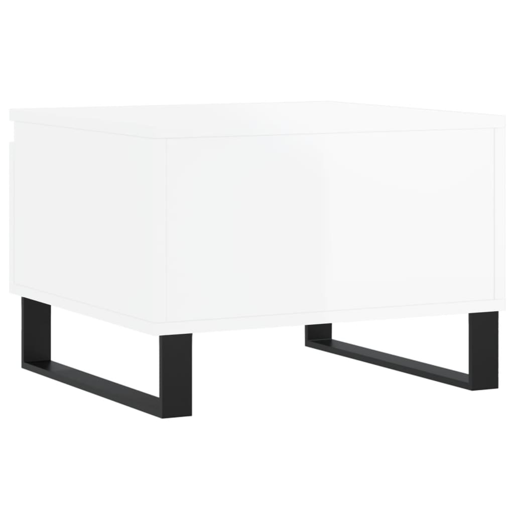 Tavolini Salotto 2pz Bianco Lucido 50x46x35cm Legno Multistrato | homemem39