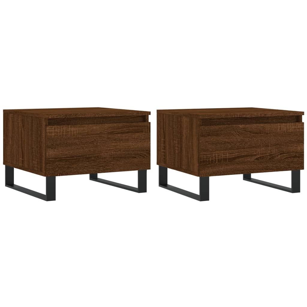 Tavolini Salotto 2pz Rovere Marrone 50x46x35 Legno Multistrato | homemem39