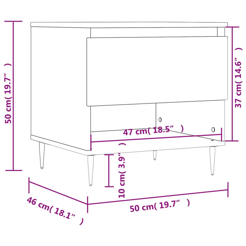 Tavolino da Salotto Bianco 50x46x50 cm in Legno Multistrato | homemem39
