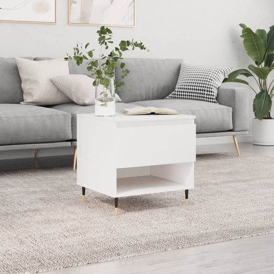 Tavolino da Salotto Bianco 50x46x50 cm in Legno Multistrato | homemem39