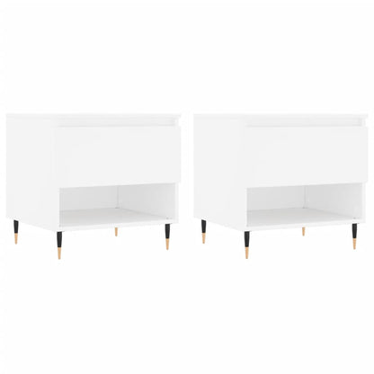 Tavolini Salotto 2 pz Bianchi 50x46x50 cm in Legno Multistrato | homemem39