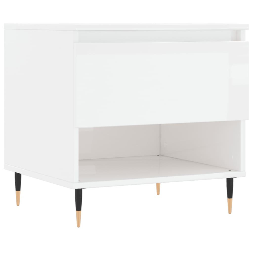 Tavolini Salotto 2pz Bianco Lucido 50x46x50cm Legno Multistrato | homemem39