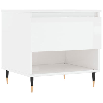 Tavolini Salotto 2pz Bianco Lucido 50x46x50cm Legno Multistrato | homemem39