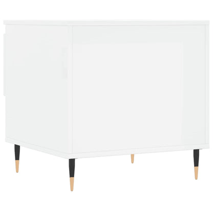 Tavolini Salotto 2pz Bianco Lucido 50x46x50cm Legno Multistrato | homemem39