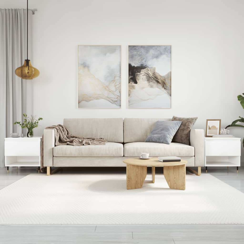 Tavolini Salotto 2pz Bianco Lucido 50x46x50cm Legno Multistrato | homemem39