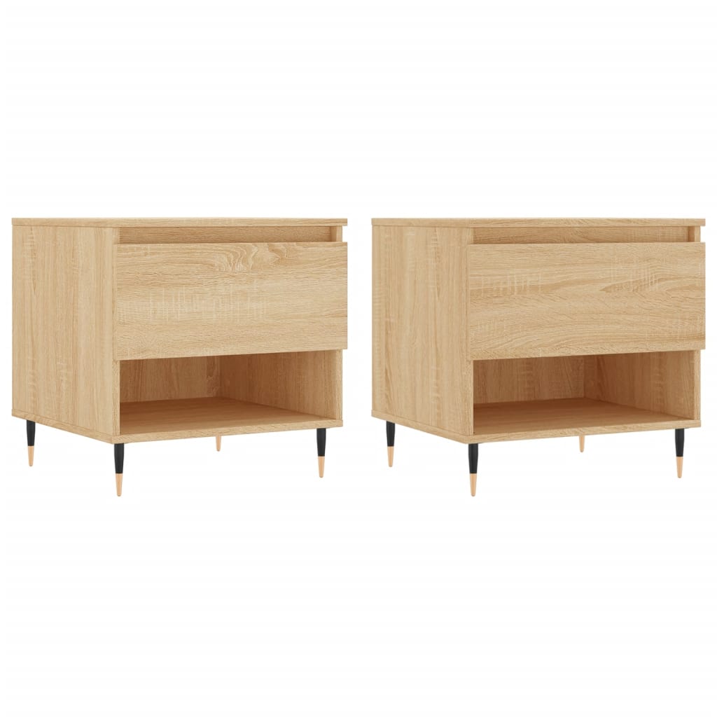 Tavolini Salotto 2pz Rovere Sonoma 50x46x50cm Legno Multistrato | homemem39