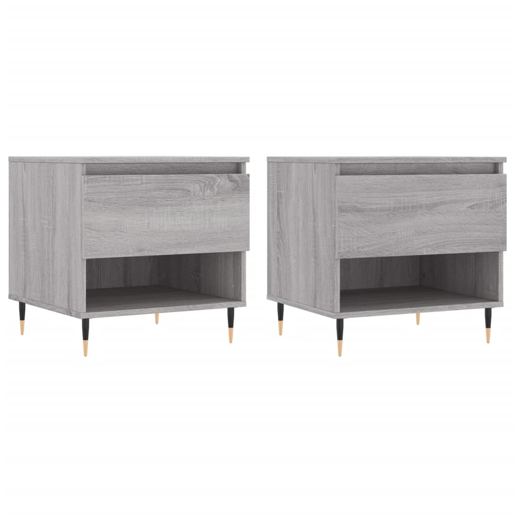 Tavolini Salotto 2pz Grigio Sonoma 50x46x50cm Legno Multistrato | homemem39