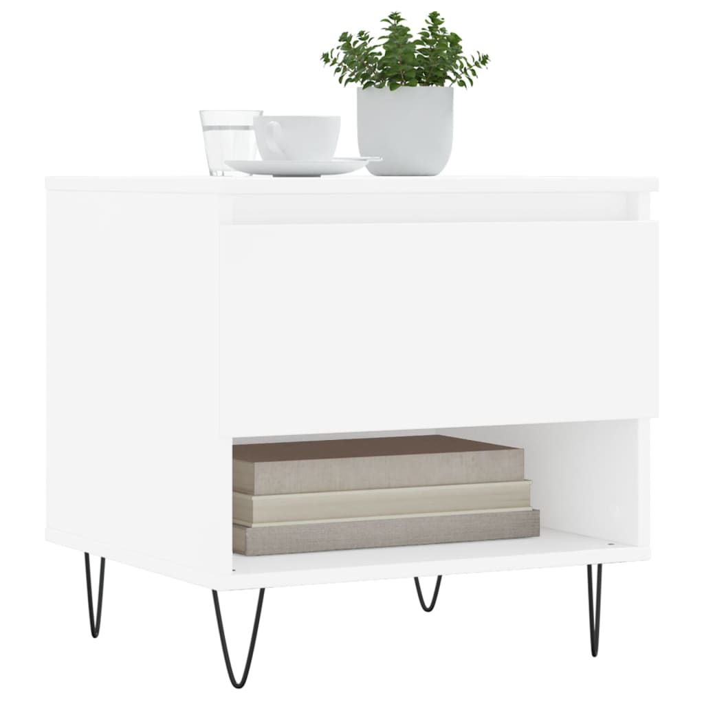 Tavolini Salotto 2 pz Bianchi 50x46x50 cm in Legno Multistrato | homemem39