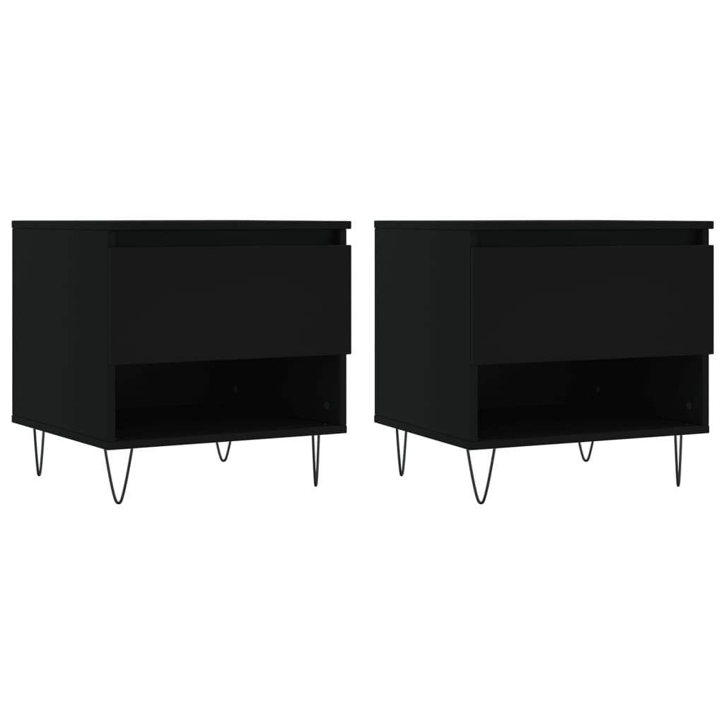 Tavolini da Salotto 2 pz Neri 50x46x50 cm in Legno Multistrato | homemem39