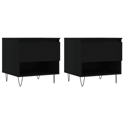 Tavolini da Salotto 2 pz Neri 50x46x50 cm in Legno Multistrato | homemem39