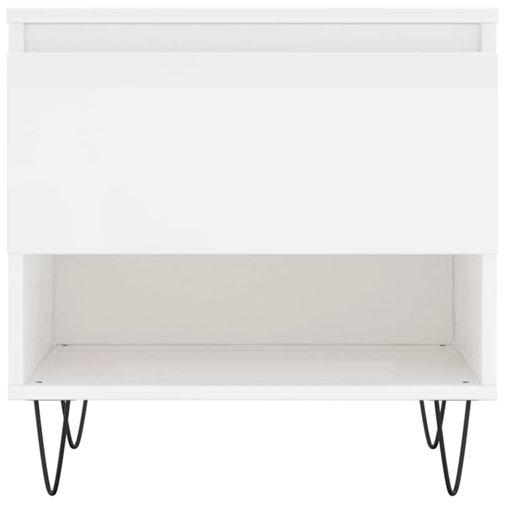 Tavolini Salotto 2pz Bianco Lucido 50x46x50cm Legno Multistrato | homemem39