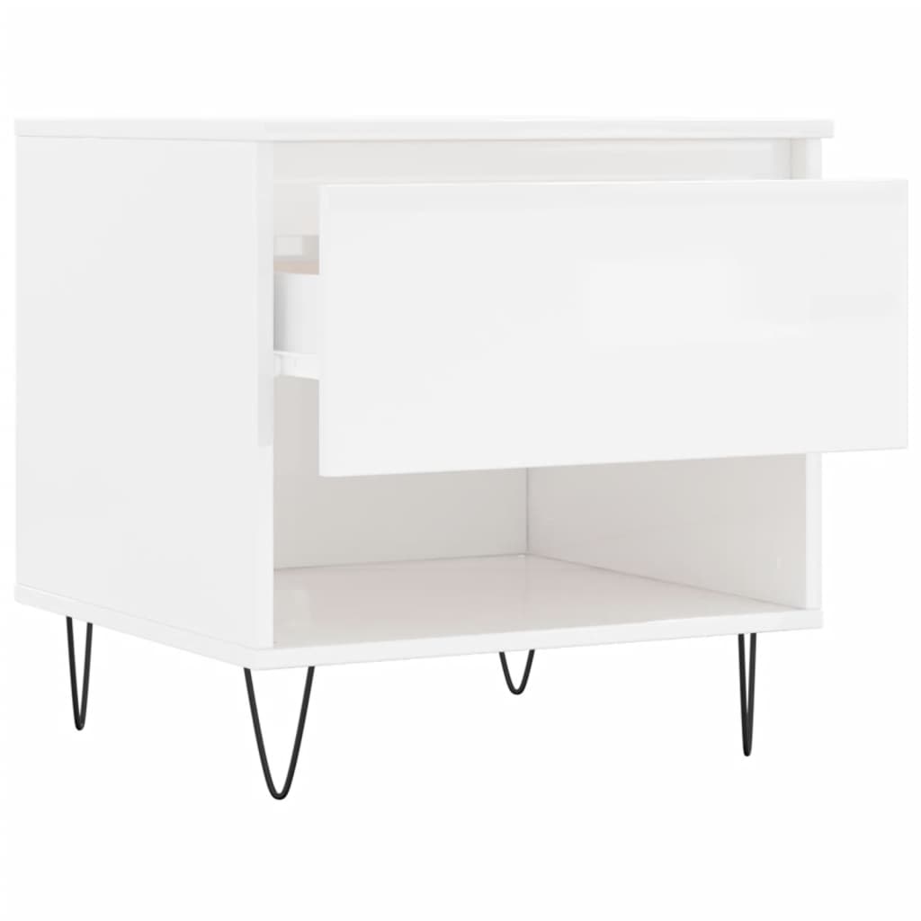 Tavolini Salotto 2pz Bianco Lucido 50x46x50cm Legno Multistrato | homemem39