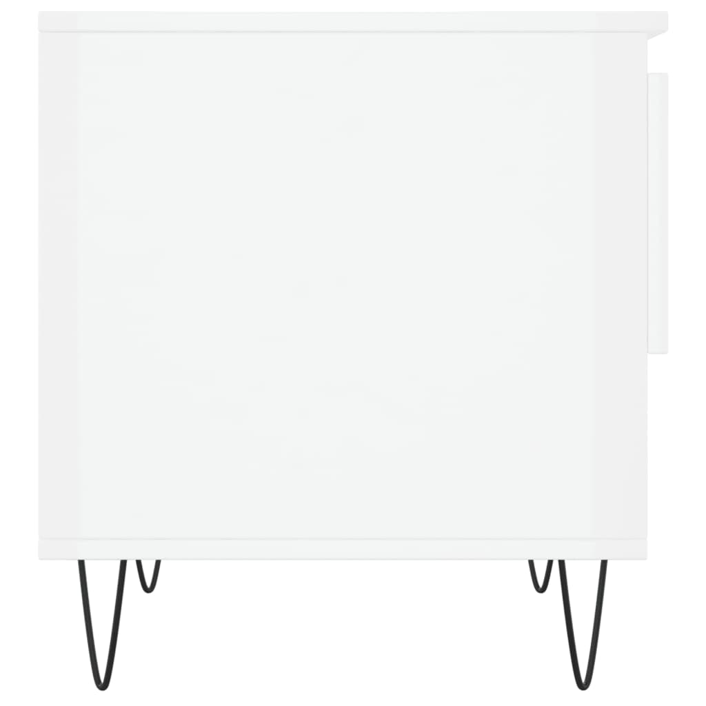 Tavolini Salotto 2pz Bianco Lucido 50x46x50cm Legno Multistrato | homemem39