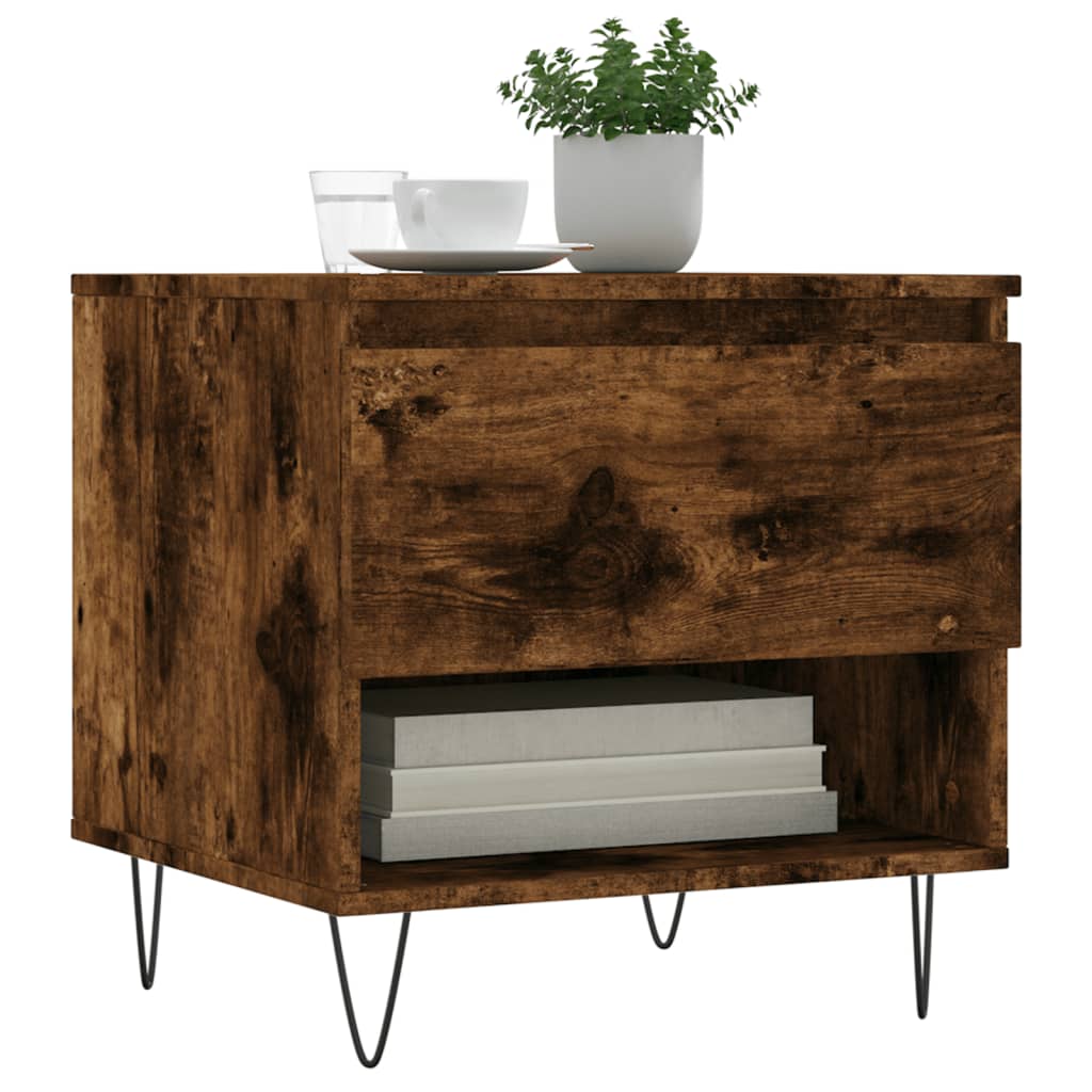 Tavolini Salotto 2pz Rovere Fumo 50x46x50 cm Legno Multistrato | homemem39
