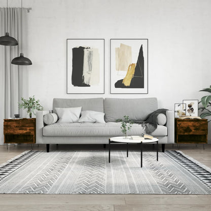 Tavolini Salotto 2pz Rovere Fumo 50x46x50 cm Legno Multistrato | homemem39