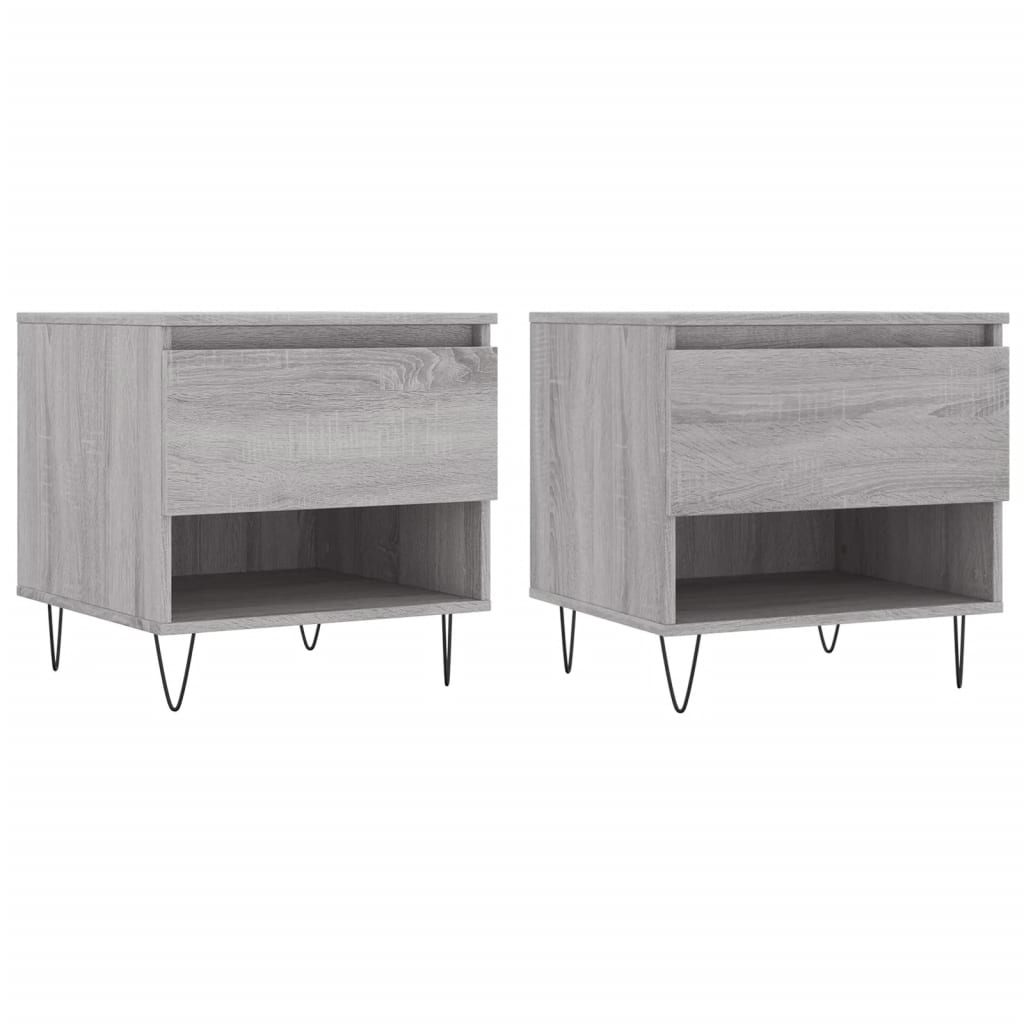 Tavolini Salotto 2pz Grigio Sonoma 50x46x50cm Legno Multistrato | homemem39