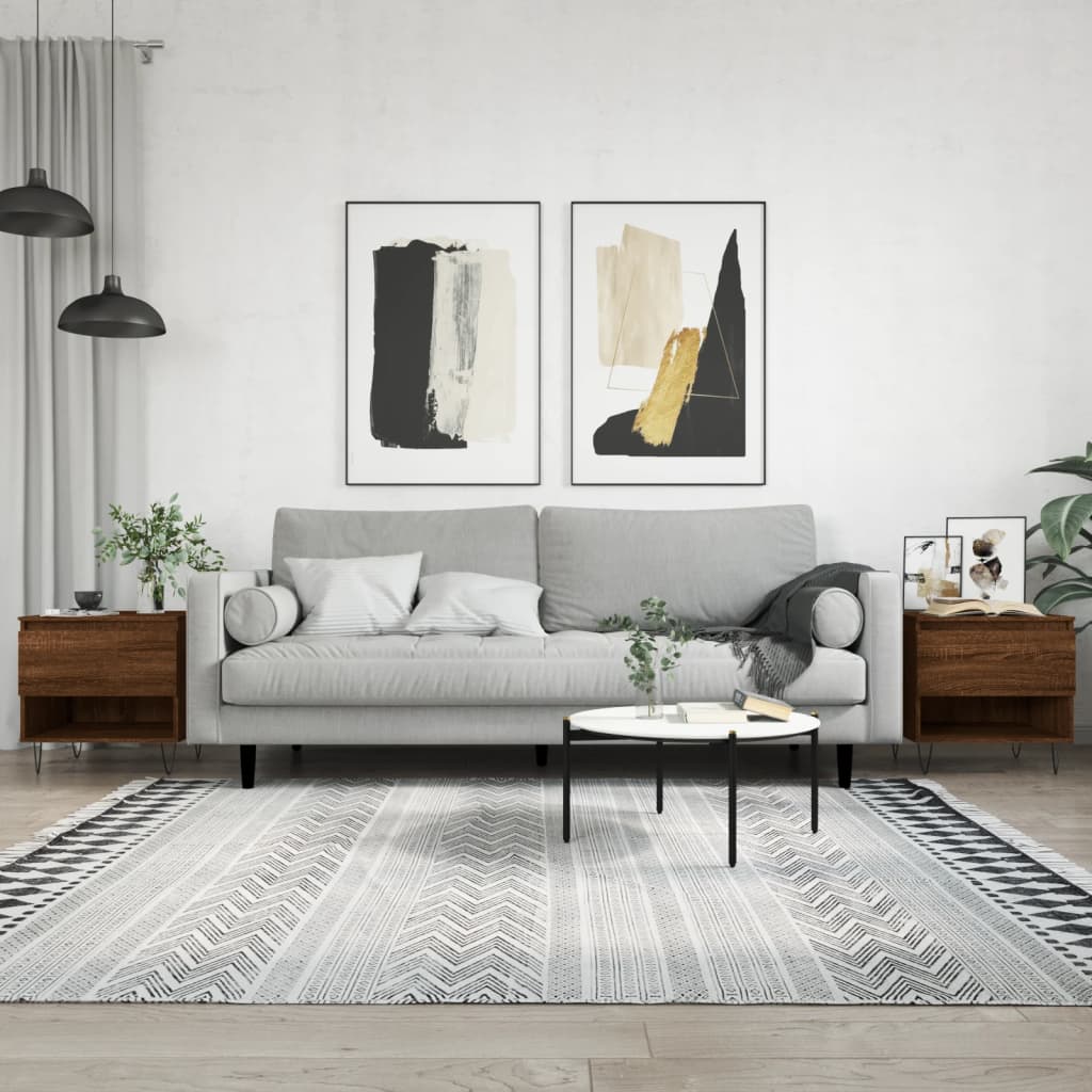 Tavolini Salotto 2pz Rovere Marrone 50x46x50 Legno Multistrato | homemem39