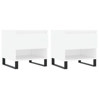 Tavolini Salotto 2 pz Bianchi 50x46x50 cm in Legno Multistrato | homemem39