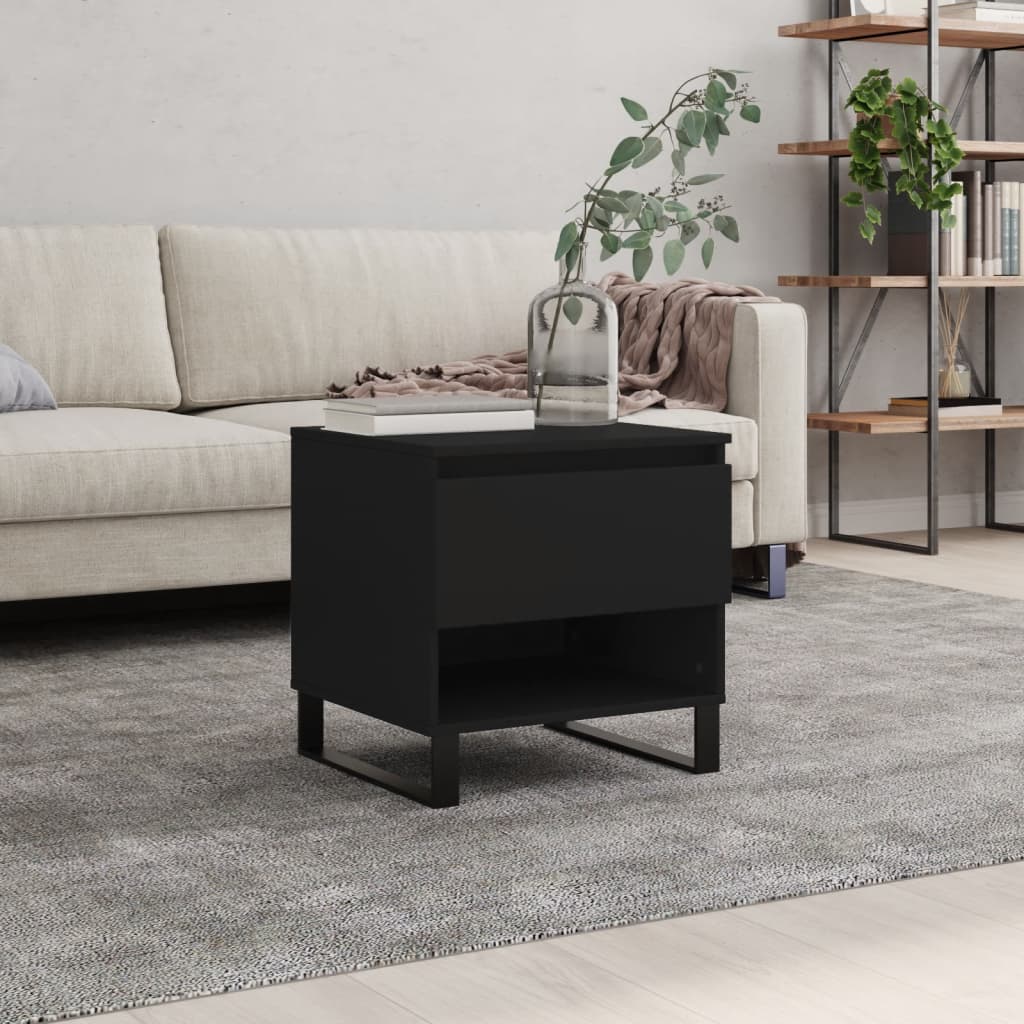 Tavolino da Salotto Nero 50x46x50 cm in Legno Multistrato | homemem39