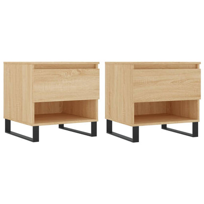 Tavolini Salotto 2pz Rovere Sonoma 50x46x50cm Legno Multistrato | homemem39