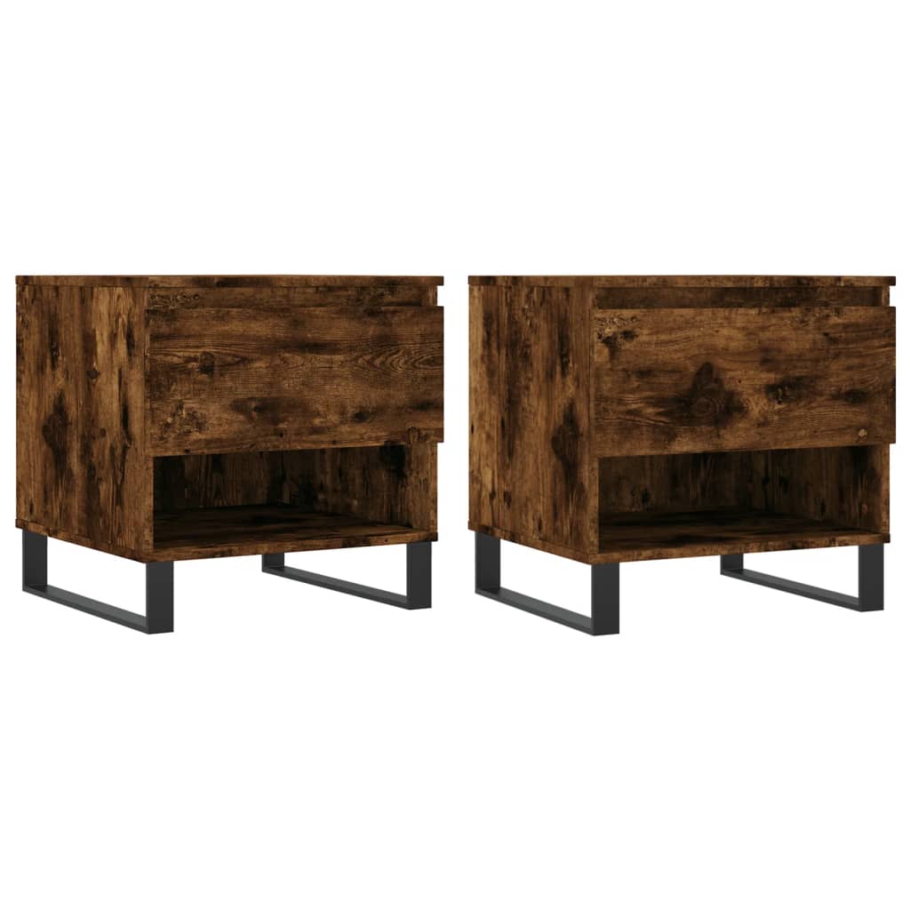 Tavolini Salotto 2pz Rovere Fumo 50x46x50 cm Legno Multistrato | homemem39