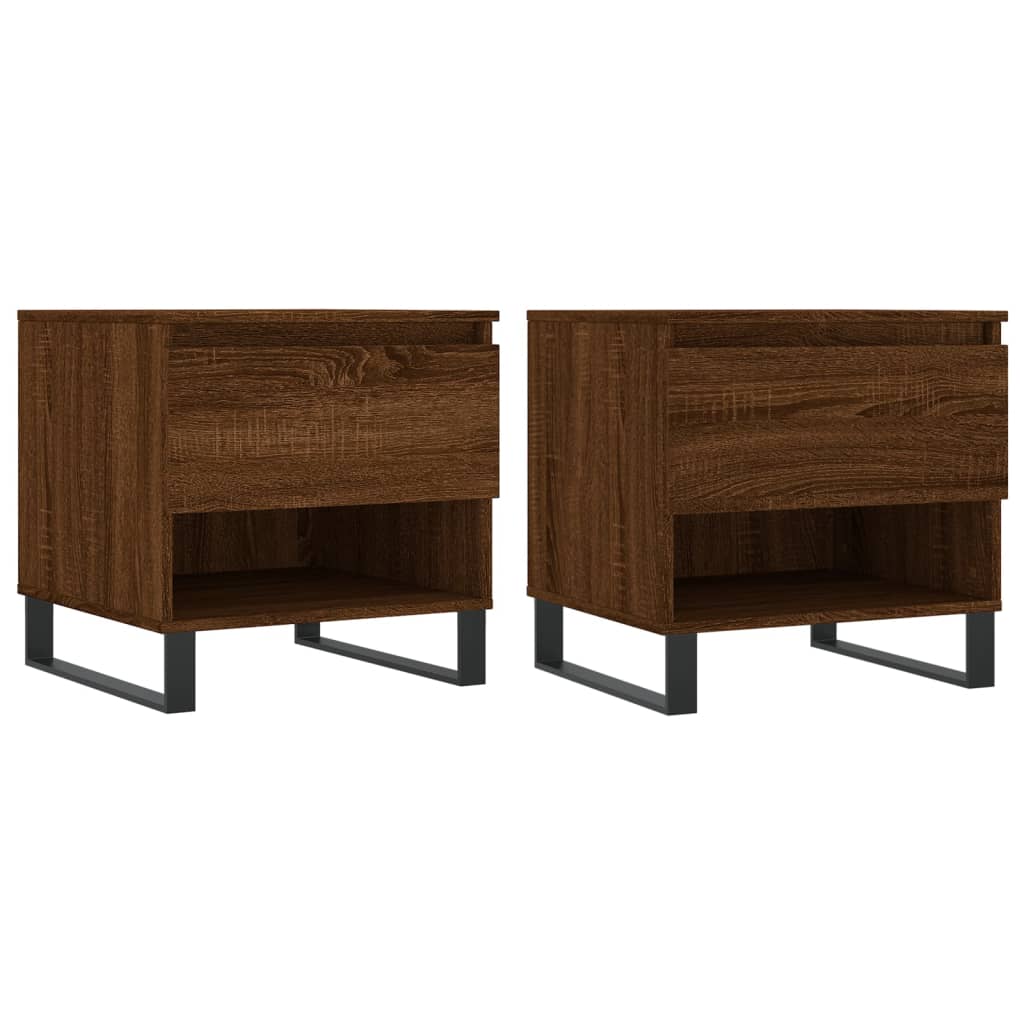 Tavolini Salotto 2pz Rovere Marrone 50x46x50 Legno Multistrato | homemem39