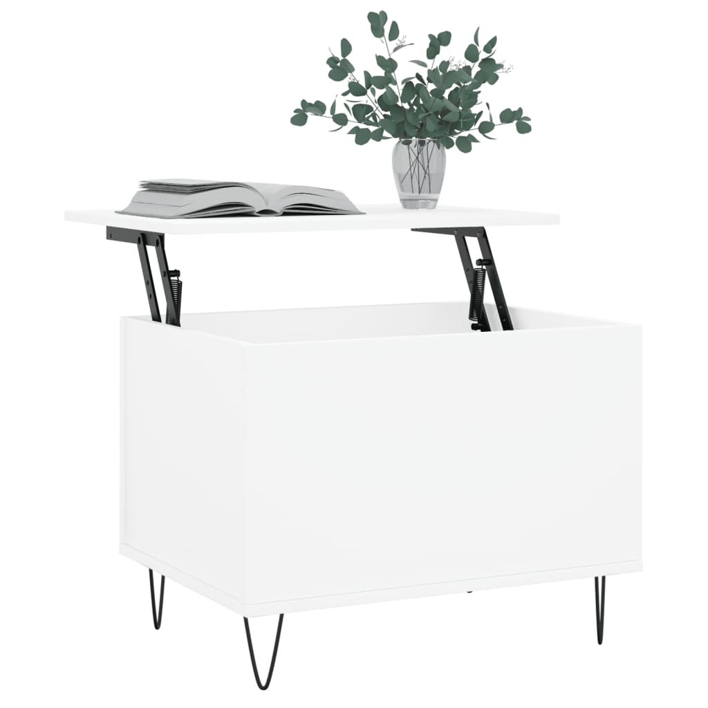 Tavolino da Salotto Bianco 60x44,5x45 cm in Legno Multistrato | homemem39
