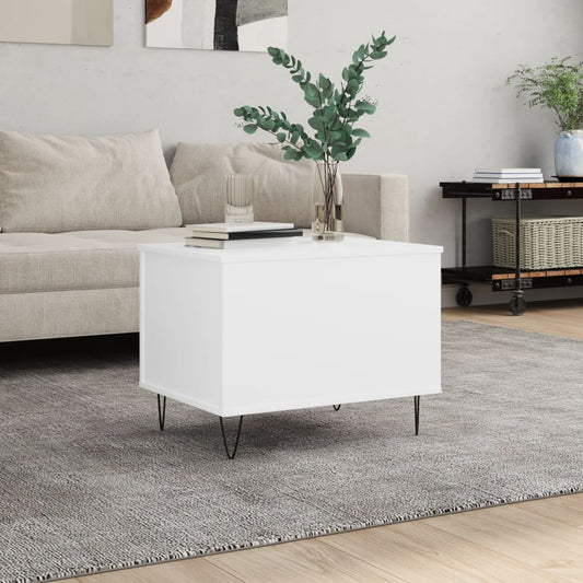 Tavolino da Salotto Bianco 60x44,5x45 cm in Legno Multistrato | homemem39