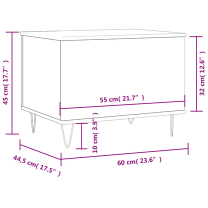 Tavolino Salotto Grigio Cemento 60x44,5x45 cm Legno Multistrato | homemem39