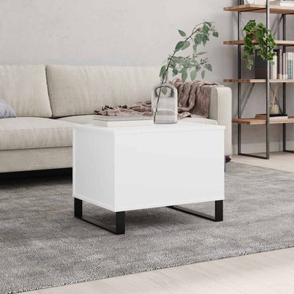 Tavolino da Salotto Bianco 60x44,5x45 cm in Legno Multistrato | homemem39
