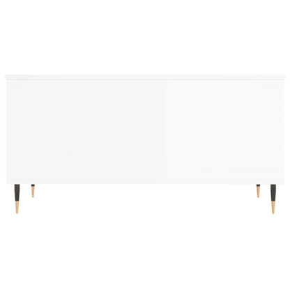 Tavolino Salotto Bianco Lucido 90x44,5x45 cm Legno Multistrato | homemem39