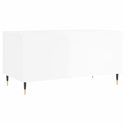 Tavolino Salotto Bianco Lucido 90x44,5x45 cm Legno Multistrato | homemem39