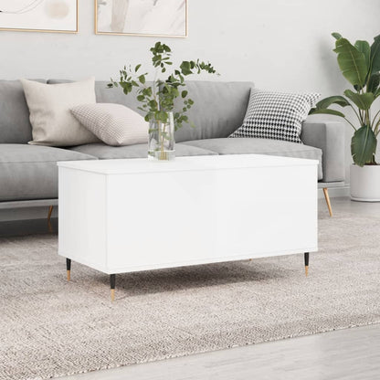 Tavolino Salotto Bianco Lucido 90x44,5x45 cm Legno Multistrato | homemem39