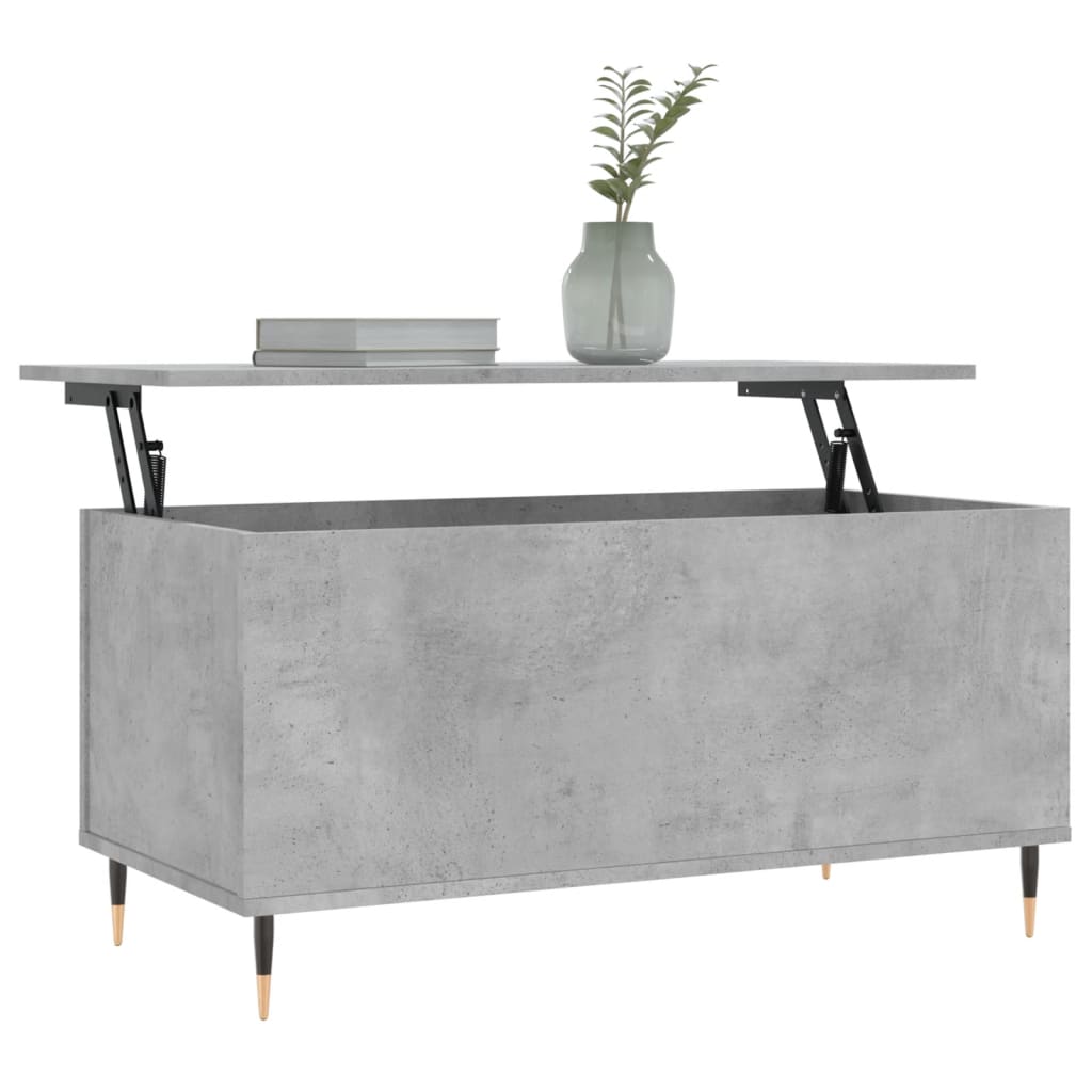 Tavolino Salotto Grigio Cemento 90x44,5x45 cm Legno Multistrato | homemem39