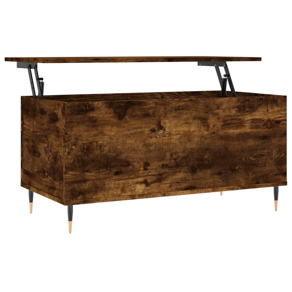 Tavolino da Salotto Rovere Fumo 90x44,5x45 cm Legno Multistrato | homemem39