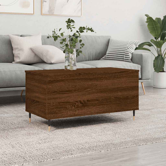 Tavolino Salotto Rovere Marrone 90x44,5x45 cm Legno Multistrato | homemem39